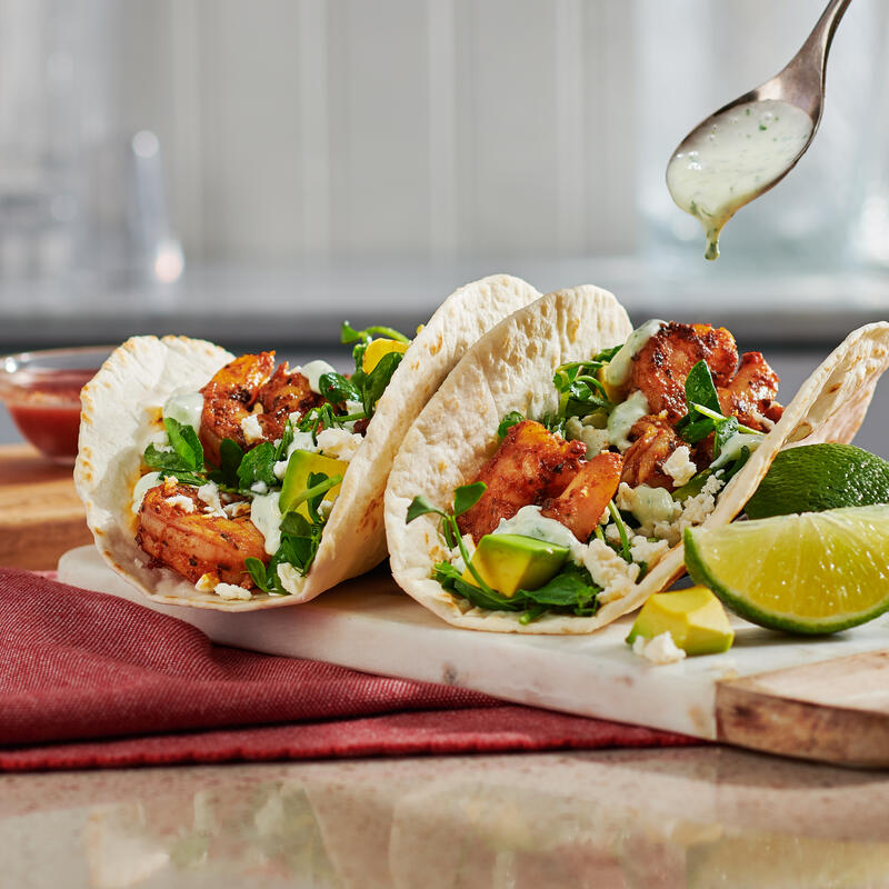 Keto Shrimp and Avocado Wrap with Lime Crema Oroweat